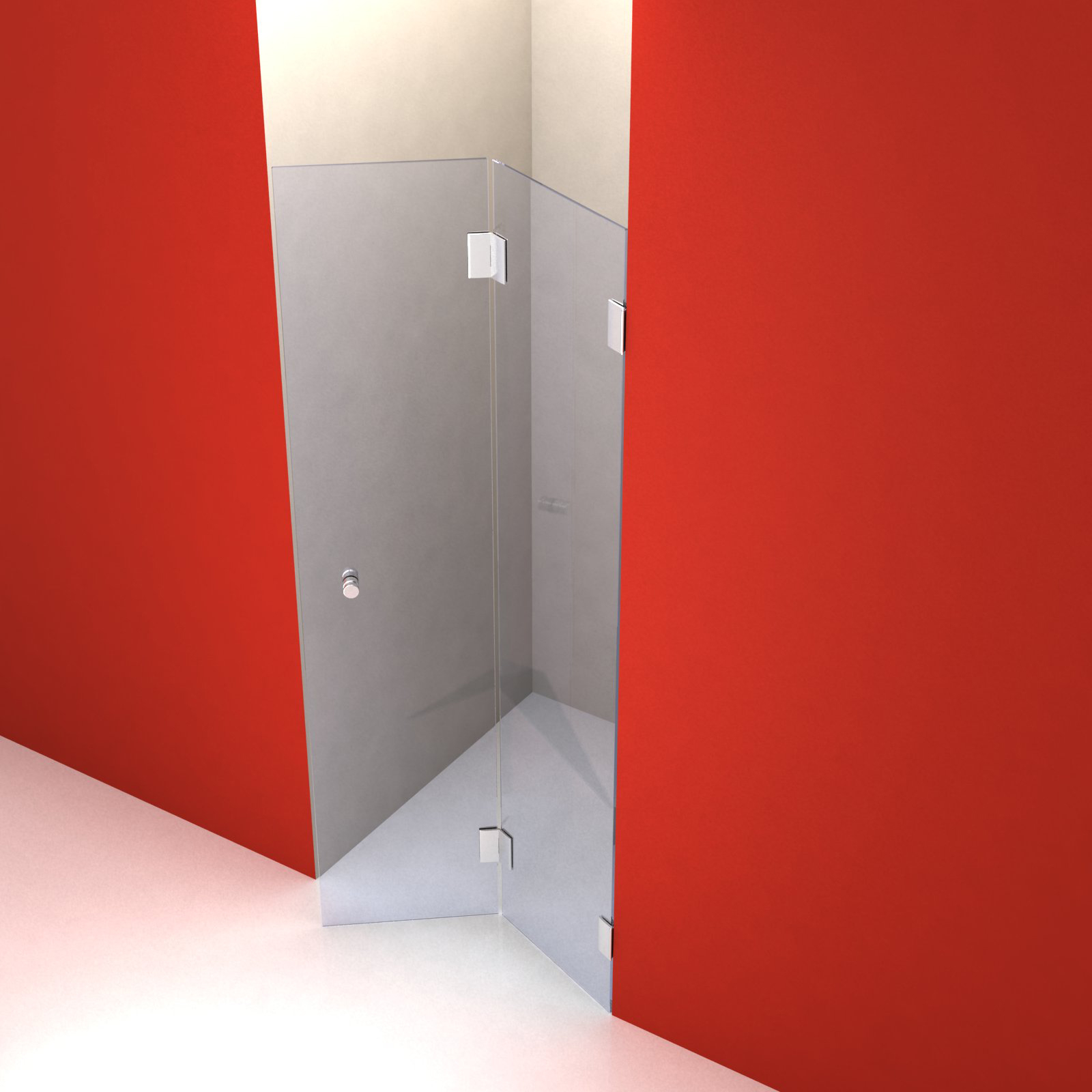 Echtglasdusche Typ 107 mit Falttür Eingang rechts