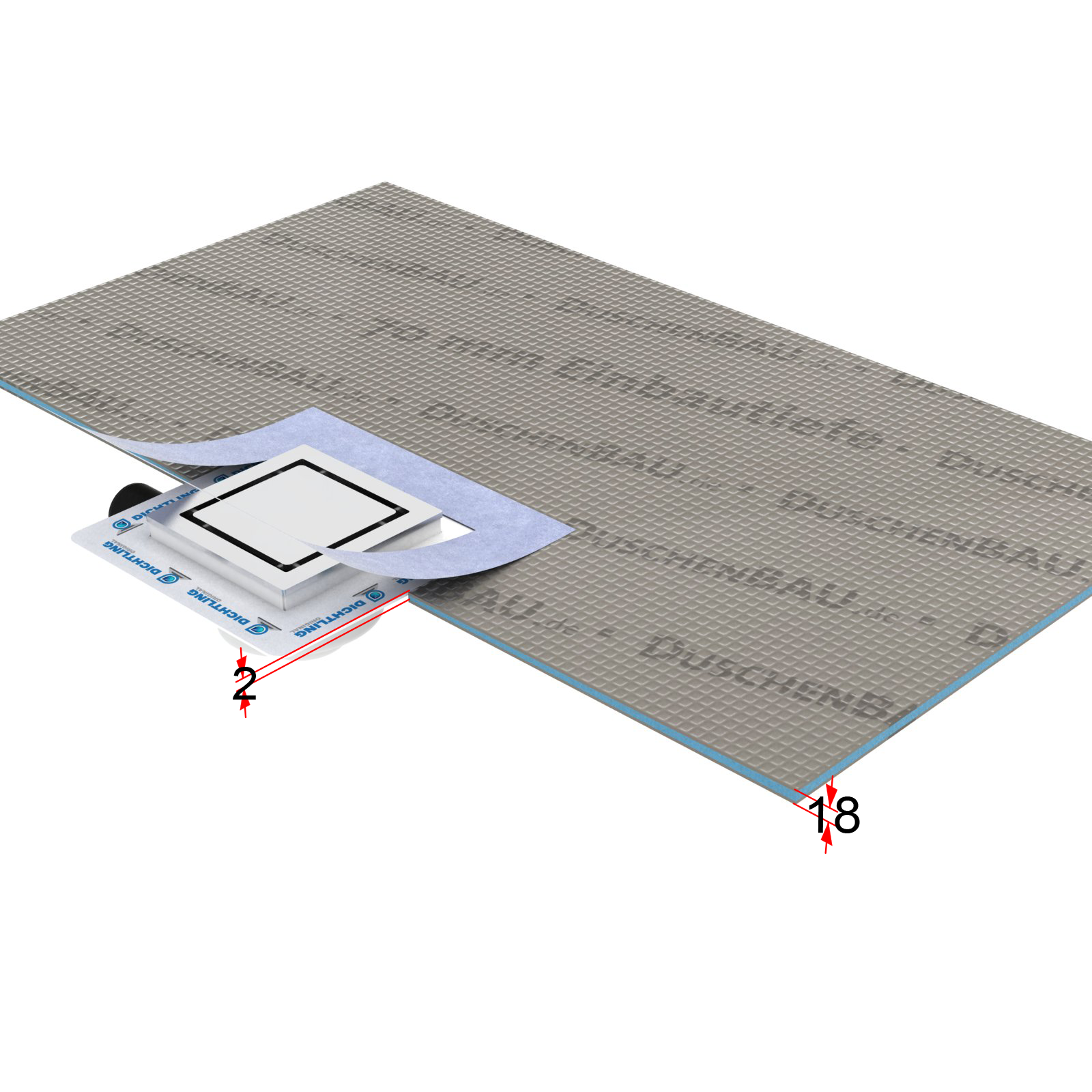 Duschelement 80x100 cm Plan-Tap