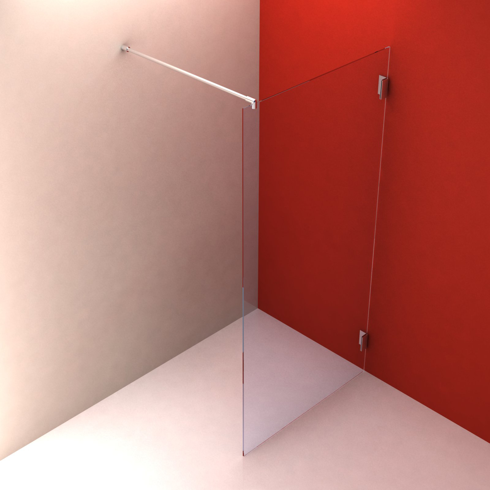 Echtglasdusche Typ 100 Eingang links